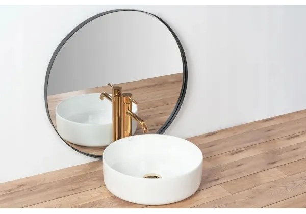 REA-U18918 - Lavabo da appoggio SAMI Ø 36 cm ceramica/bianco lucido