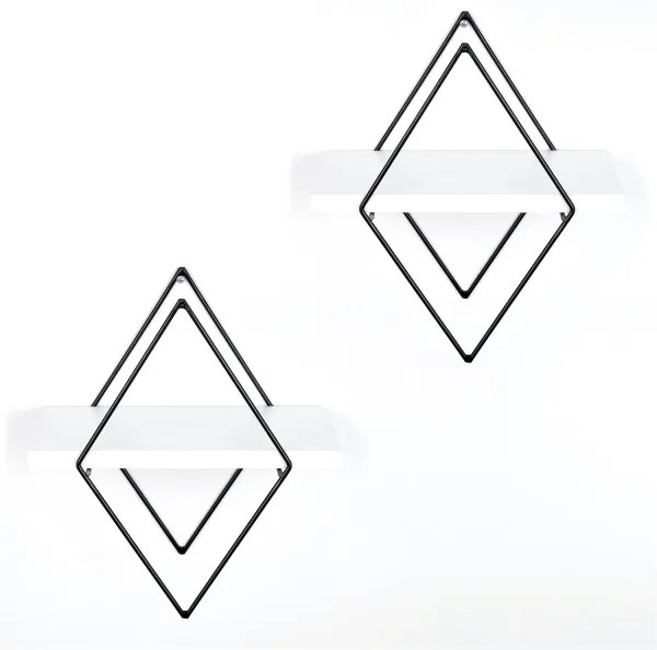 SET 2x Mensola da parete bianca