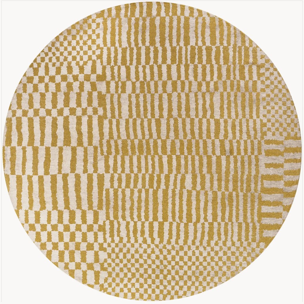 Tappeto rotondo jacquard lavabile da interno-esterno Berber