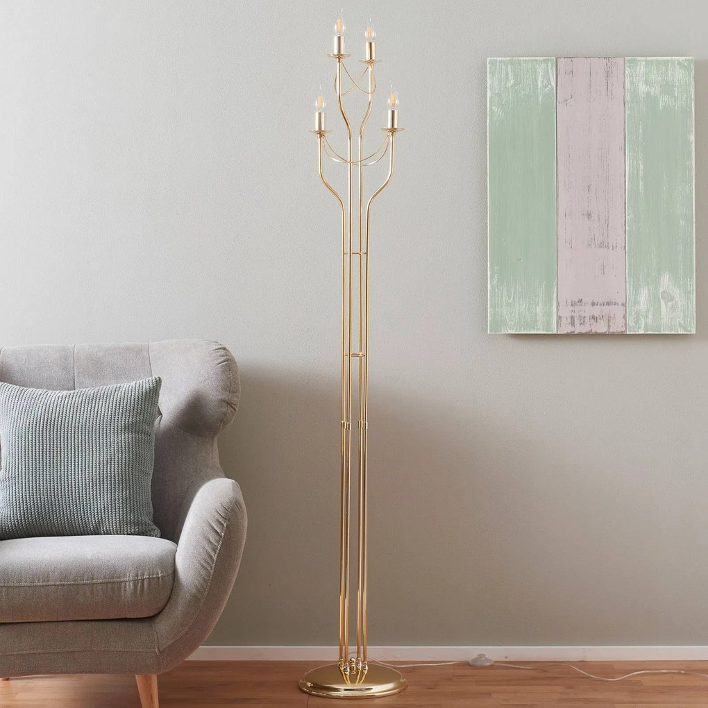 Lampada da terra Retro Euluna, Ottone / Oro, Soggiorno / Sala da pranzo, Metallo, Moderno, Lampada da terra