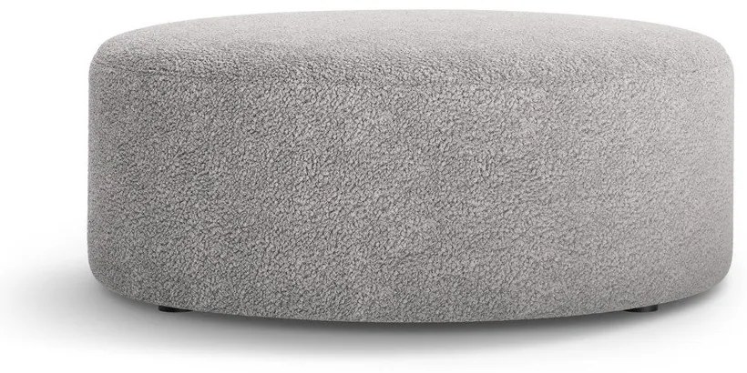 Poggiapiedi grigio chiaro con rivestimento in bouclé Dia – Micadoni