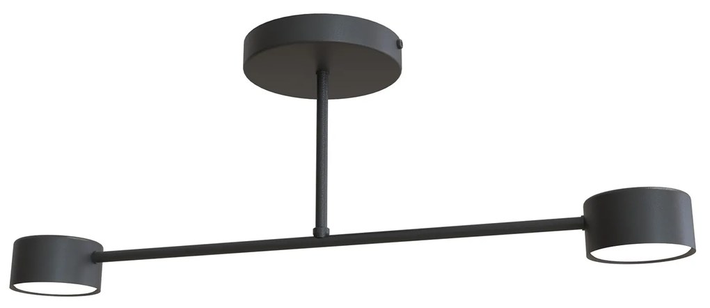 Plafoniera Moderna Thor 2 Luci Nera