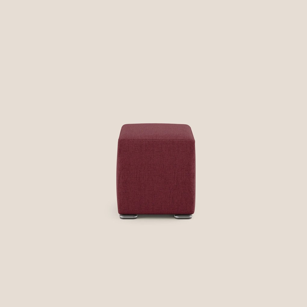 Cube pouf in tessuto morbido impermeabile T03 rosso