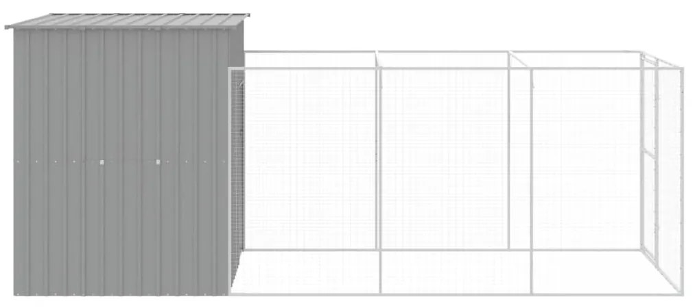 Casetta cani corsa grigio chiaro 165x455x181 cm acciaio zincato