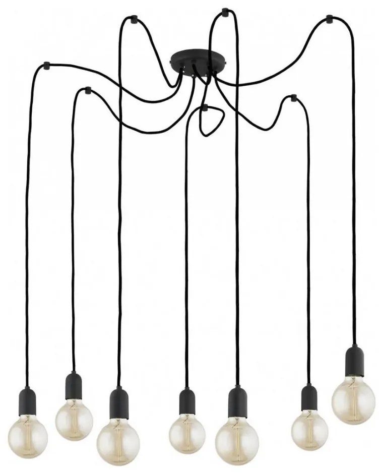 Lampadario a sospensione con filo QUALLE 7xE27/60W/230V ragno