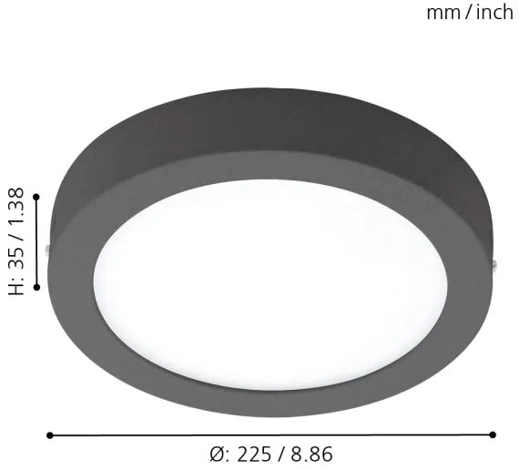 Eglo 98173 - Plafoniera LED dimmerabile da esterno ARGOLIS-C LED/16,5W/230V IP44