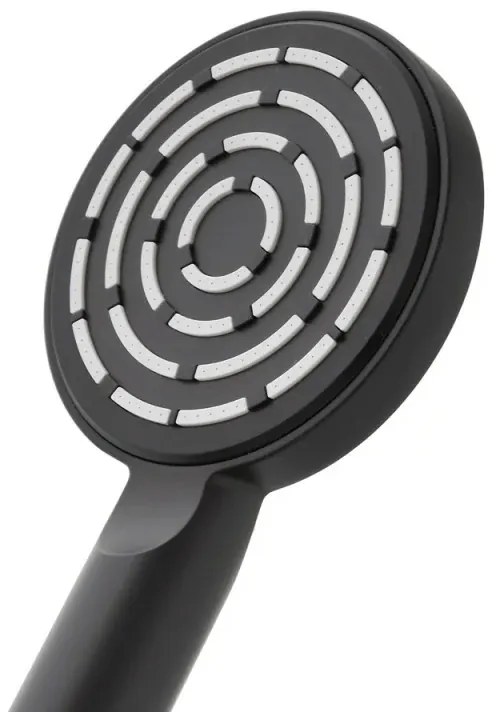 Doccetta tonda monogetto da 23,5 cm nero opaco in ABS anticalcare Hidra