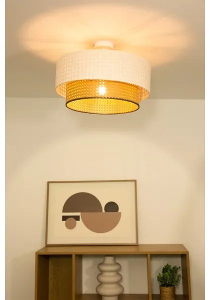 Plafoniera NATIA 1xE27/60W/230V Ø 45 cm bianco/marrone