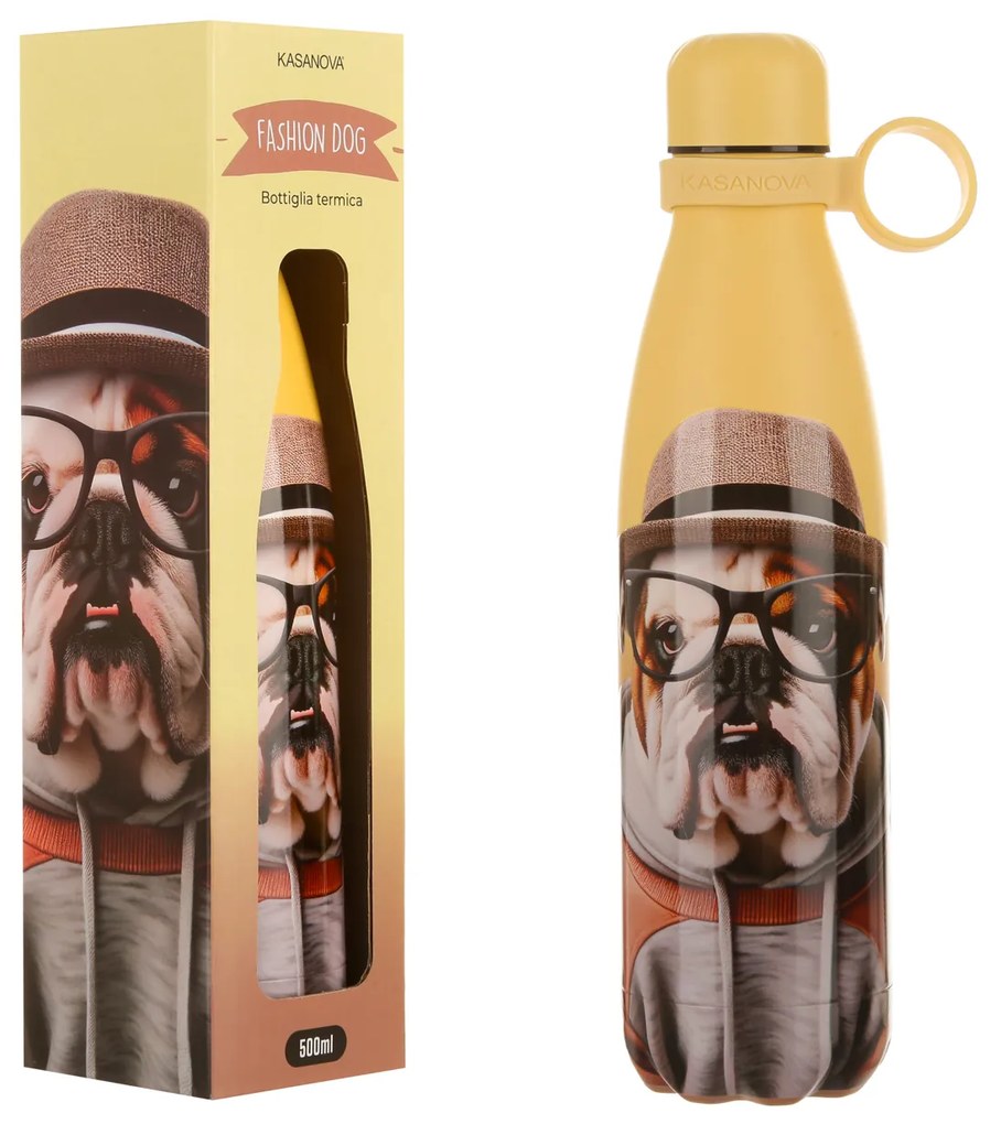 Bottiglia termica 500 ml Cane Bulldog inglese