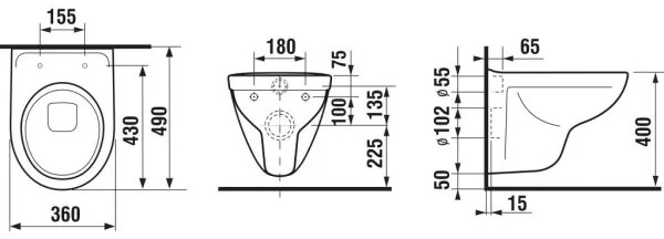 JIKA H8233820000001 - WC sospeso LYRA in ceramica/bianco