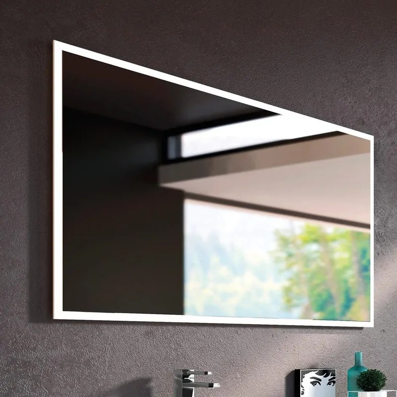 Specchio con illuminazione integrata bagno rettangolare Eklettica L 105 x H 70 x P 3 cm grigio / argento