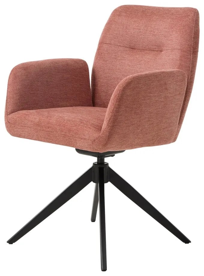 Sedia da pranzo rosa in imbottito con braccioli Roxana – Unique Furniture
