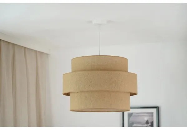 Brilagi - Lampadario a sospensione con filo SPACE YUTE 1xE27/15W/230V diametro 50 cm beige/bianco