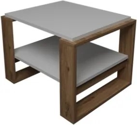 Tavolino Basso Da Salotto Stile Moderno 63x54x45 Axel Rovere E Bianco