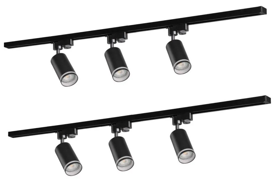 Faretto per sistema a binario PARIGI 6xGU10/10W/230V +2x1 m rotaia sistema