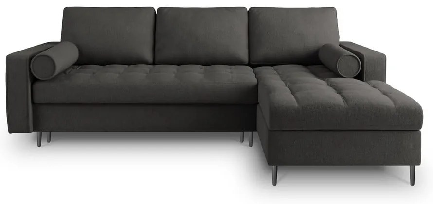 Divano letto angolare grigio scuro, angolo destro Santo - Milo Casa