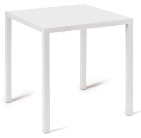 Tavolo TOLONE in metallo bianco 80×80 cm, impilabile