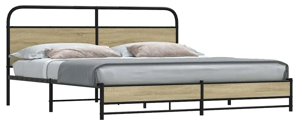 Giroletto Senza Materaso İn Metallo Rovere Sonoma 183x213 Cm /