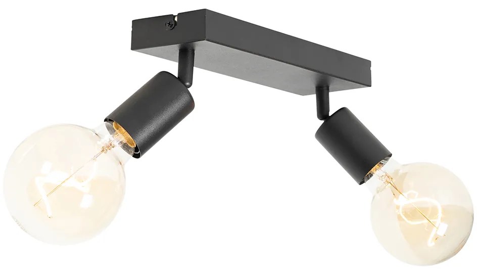 Faretto moderno nero rettangolare 2 luci - Facil