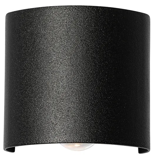 Lampada da parete per esterni nera con LED a 2 luci IP54 - Silly