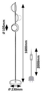 Rabalux 74223 - Lampada con piedistallo JULES 3xG9/5W/230V