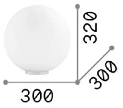 Lampada Da Scrivania-Ufficio Moderna Mapa Vetro Bianco 1 Luce E27 D20Cm