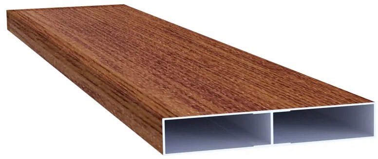 Doga per pannelli ALBA Maia aperta rovere dorato in alluminio H 12 x L 148 cm x Sp 20 mm, 4 pezzi