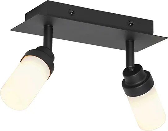 Faretto moderno per bagno nero 2 luci IP44 - Japie