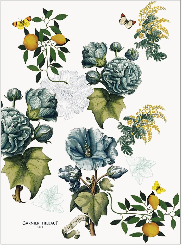 Set di 4 strofinacci in lino lavato Giardino