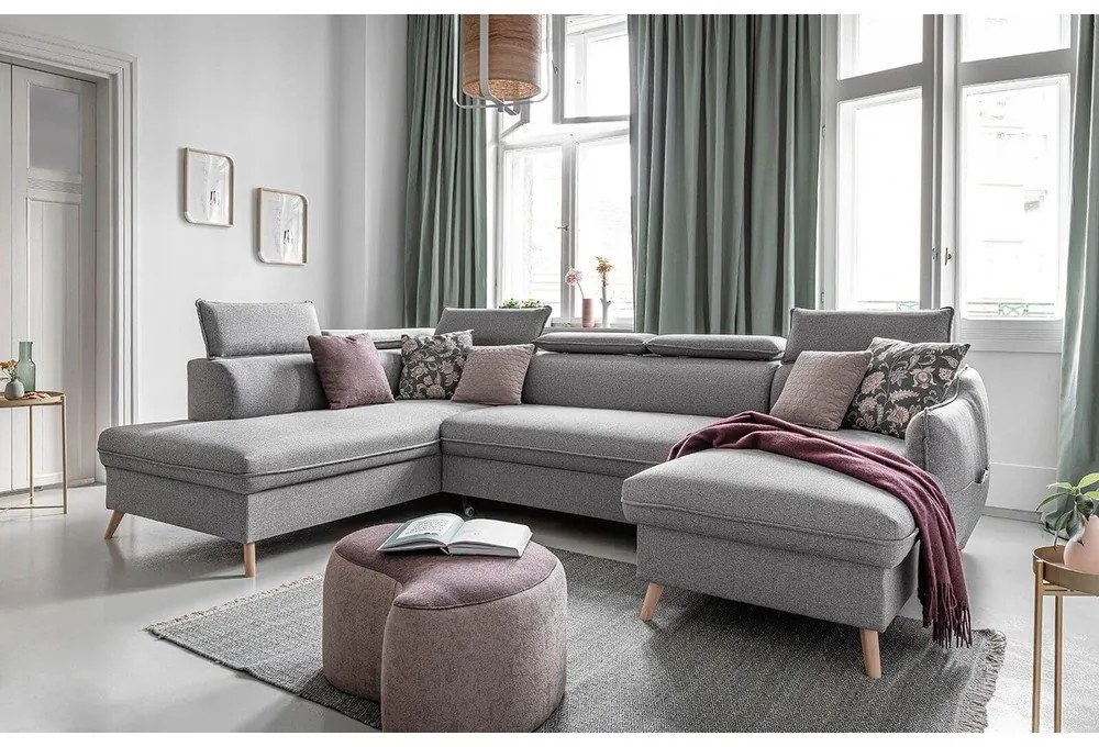 Divano letto angolare grigio chiaro (angolo sinistro) Sweet Harmony - Miuform