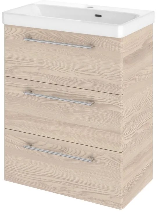 Mobile sottolavabo e lavabo Remix rovere ribeira L 60 x H 58 x P 33 cm 3 cassetti