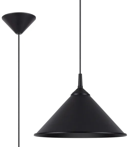 Sollux SL.1326 - Lampadario a sospensione con filo ZUMA 1xE27/15W/230V diametro 30 cm nero