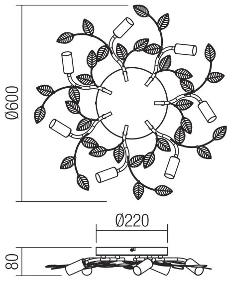 Redo 02-981 - Lampadario a plafone TIARA 7xE14/28W/230V