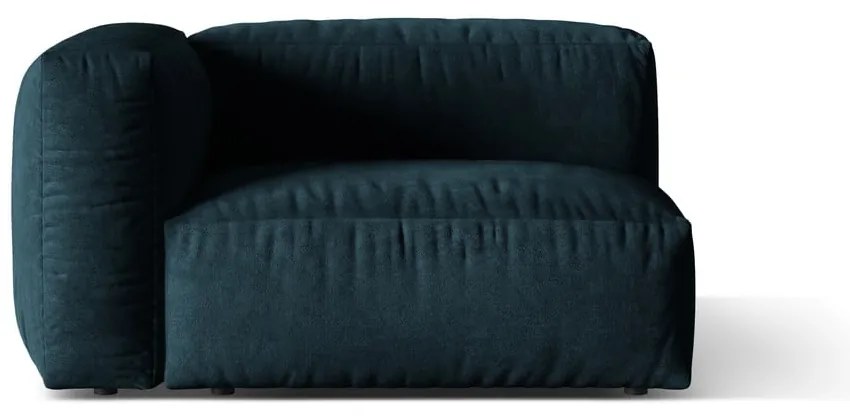 Parte divano componibile blu scuro (con penisola a sinistra) con rivestimento in velluto Martina – Micadoni