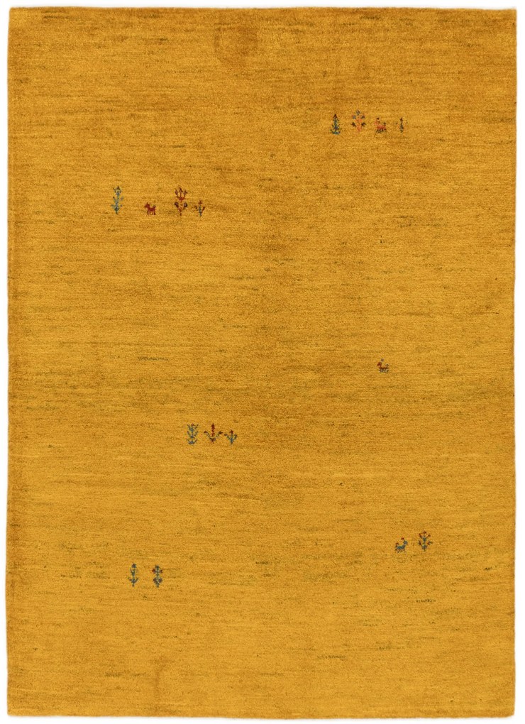 Gabbeh Tappeto 170 x 240 Giallo (Iran) Annodato A Mano
