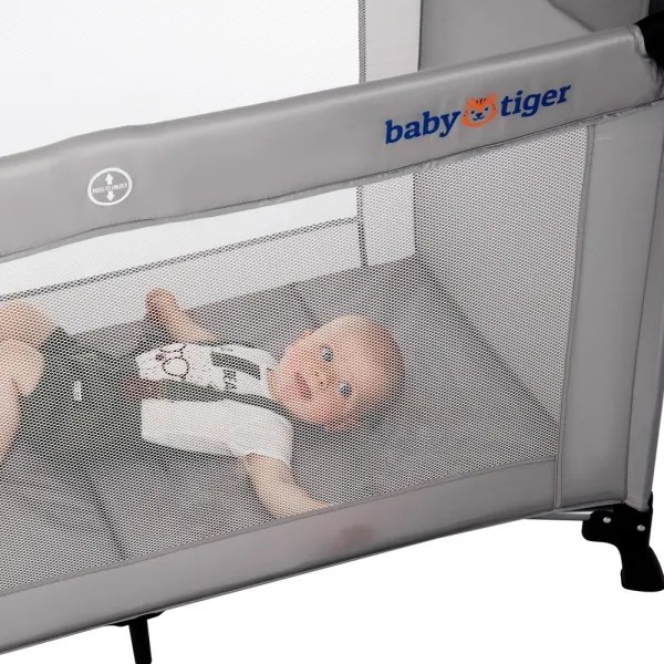 KINDERKRAFT - Culla da viaggio Baby Tiger VIKI grigio
