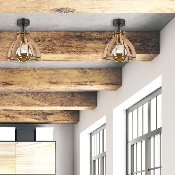 Lampadario a plafone LANDO 1xE27/15W/230V quercia