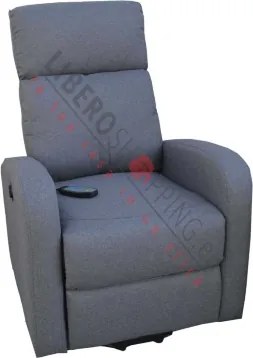 Poltrona relax manuale reclinabile FORTUNA in tessuto GRIGIO