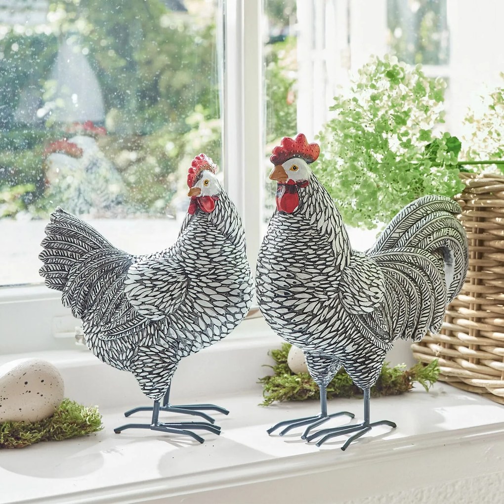 LOBERON Coppia di galline decorative Mannis