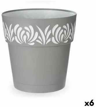 Vaso Autoirrigante Stefanplast Gaia Grigio Plastica 29 x 29 x 29 cm (6 Unità)