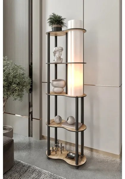 Lampada da terra con ripiani NOTO 1xE27/40W/230V beige/nero