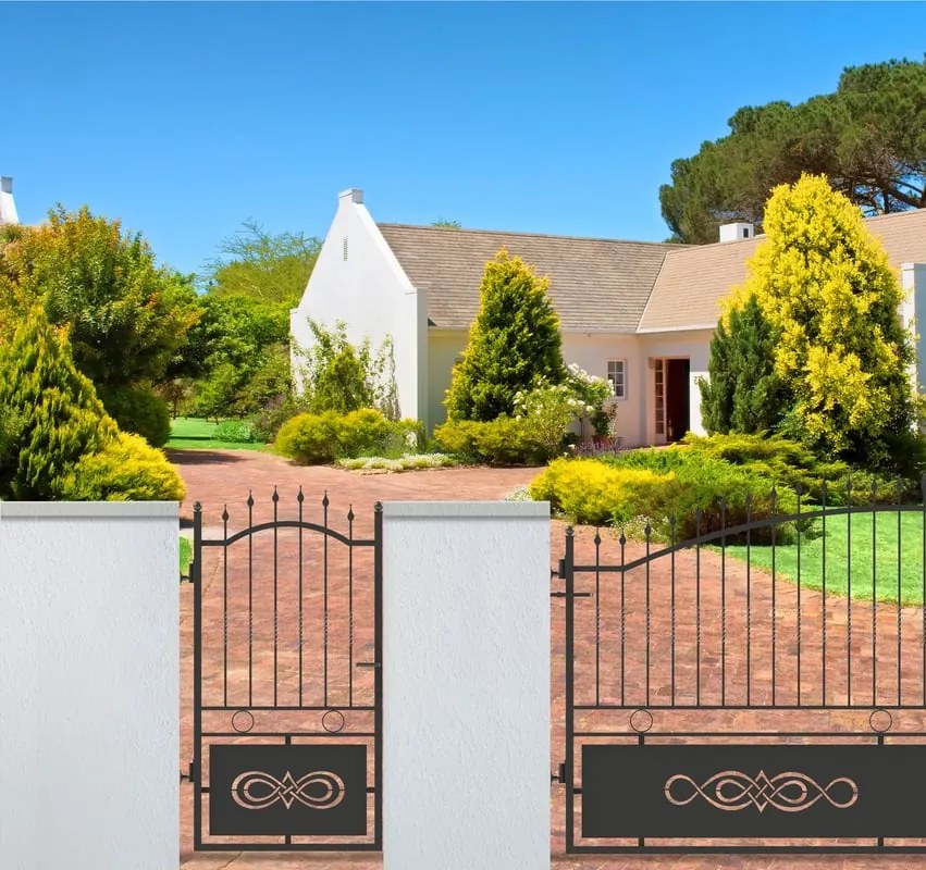 Cancello manuale battente Lavaredo in ferro, apertura a sinistra, L 104.5, H 180-195 cm, di colore nero