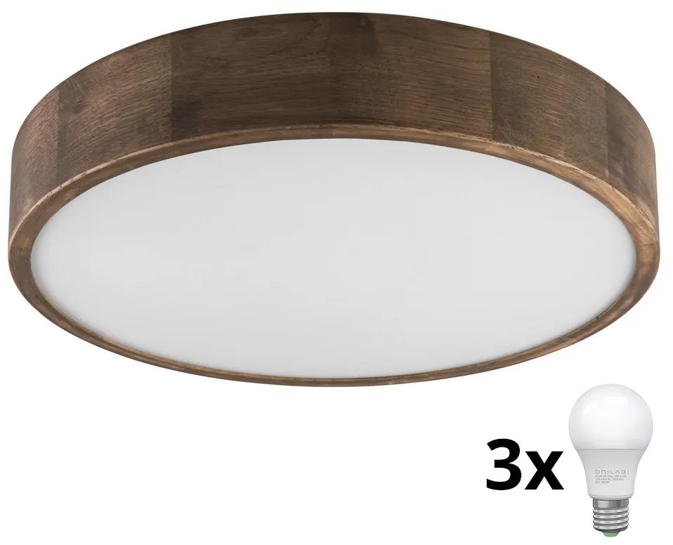 Brilagi - Lampada LED da soffitto CARVALHO 3xE27/60W/230V noce Ø 47 cm