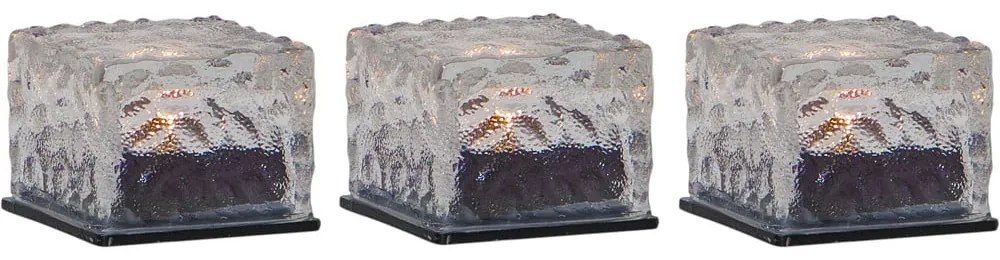Candele a LED in set con alimentazione a pannelli solari da esterno 3 pz (altezza totale 5,5 cm) Icecube – Star Trading