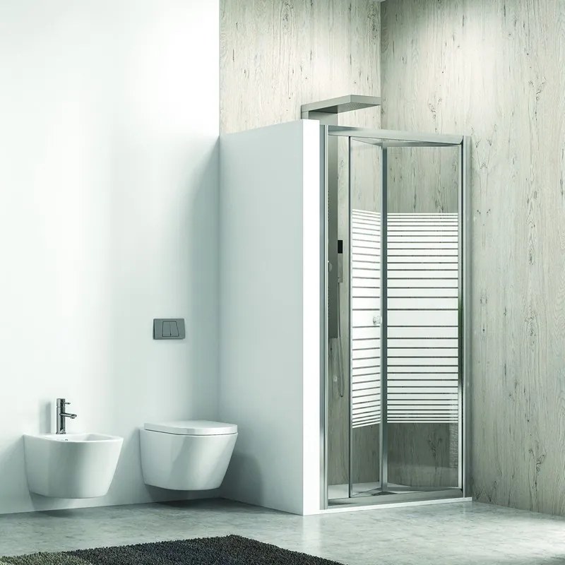Porta doccia 95 cm a libro vetro serigrafato altezza 180cm KM4000S - KAMALU