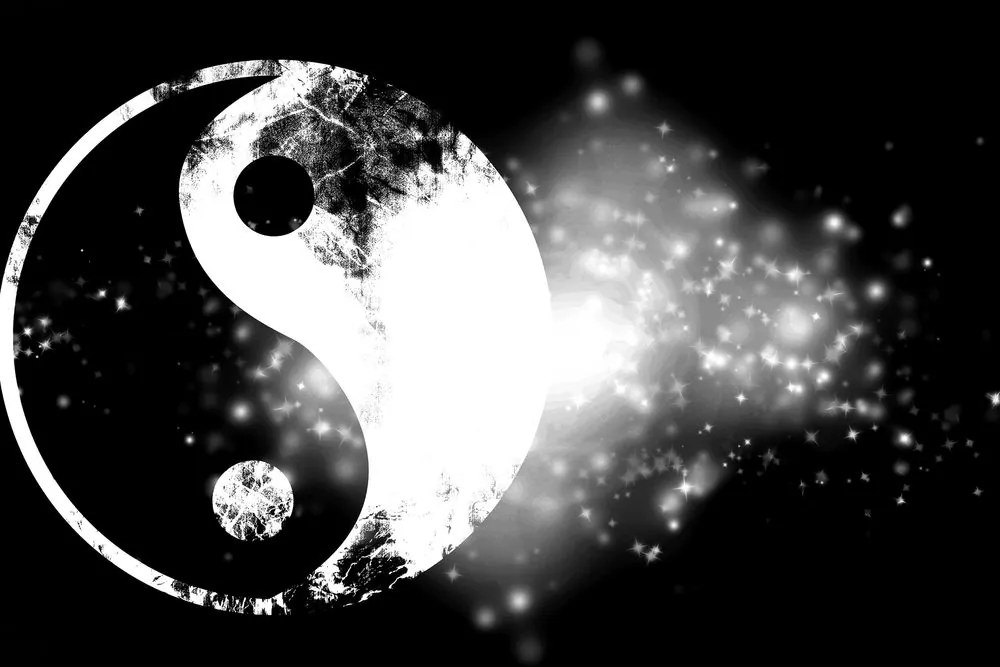 Quadro su tela – Simbolo Yin e Yang in bianco e nero