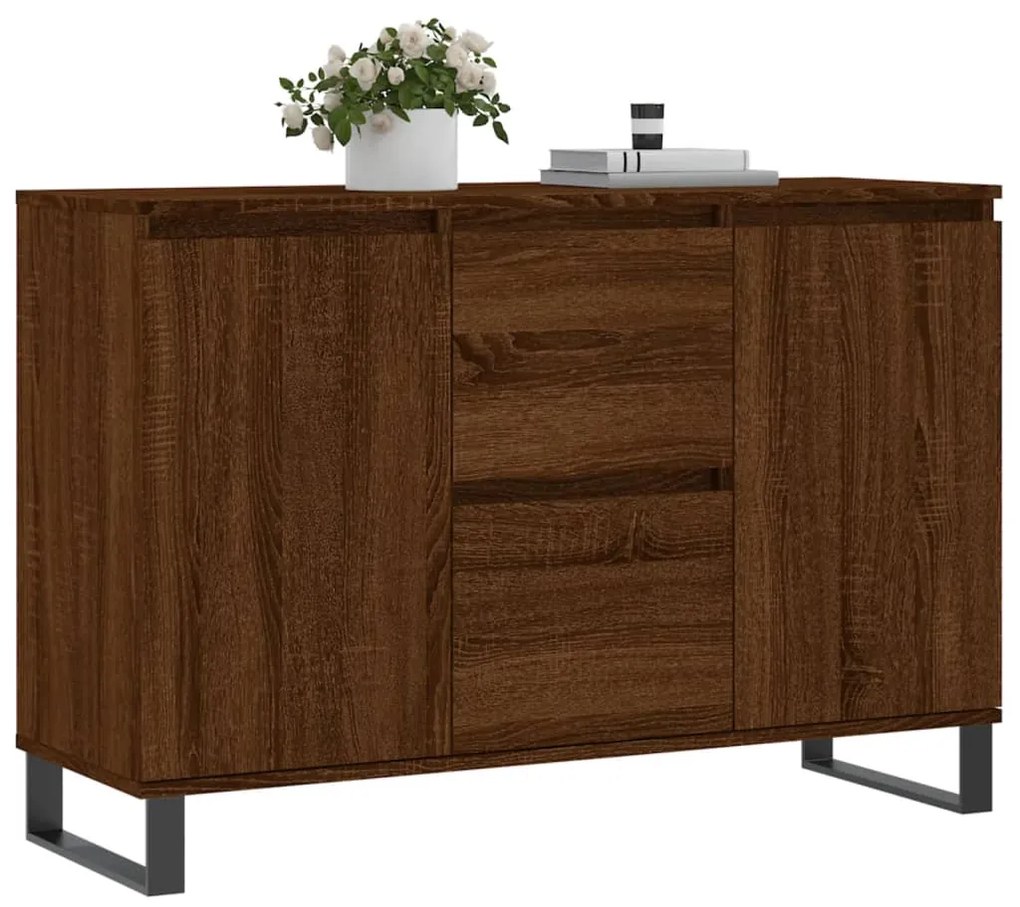 Credenza rovere marrone 104x35x70 cm in legno multistrato