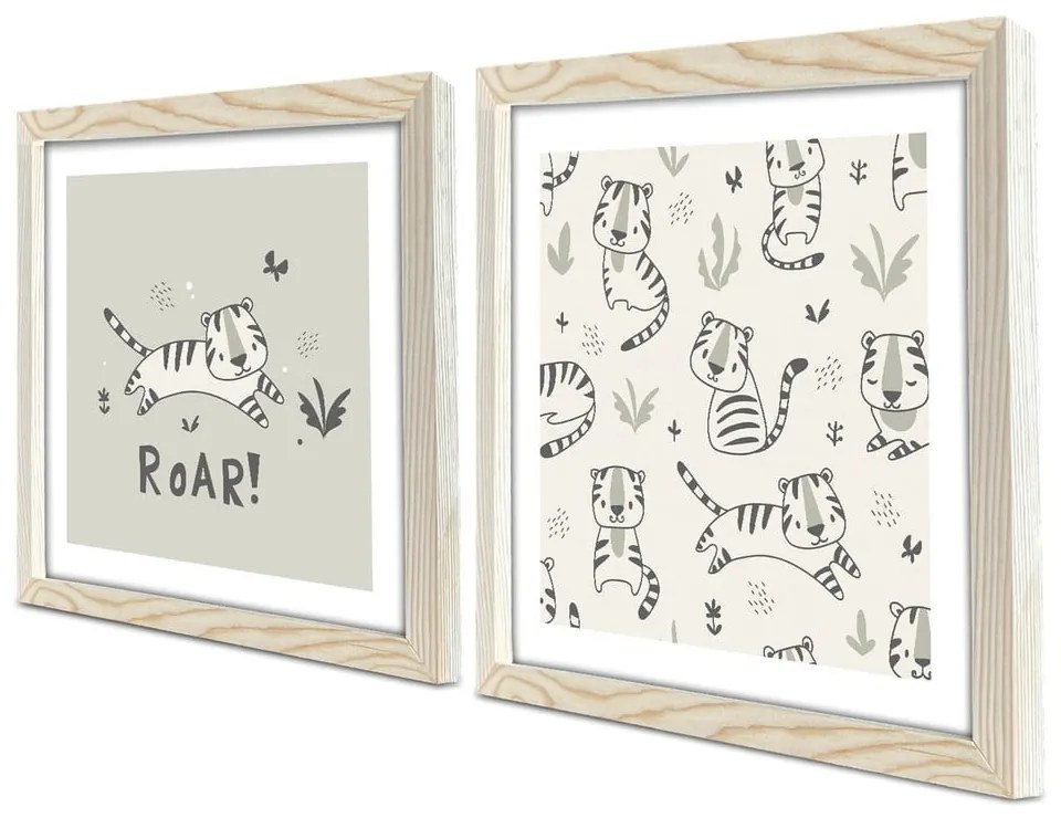 Quadri per bambini in set da 2 33x33 cm Roar - Wallity