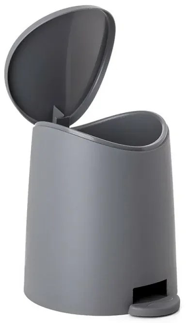 Pattumiera con Pedale e Coperchio Grigio Antracite in Plastica