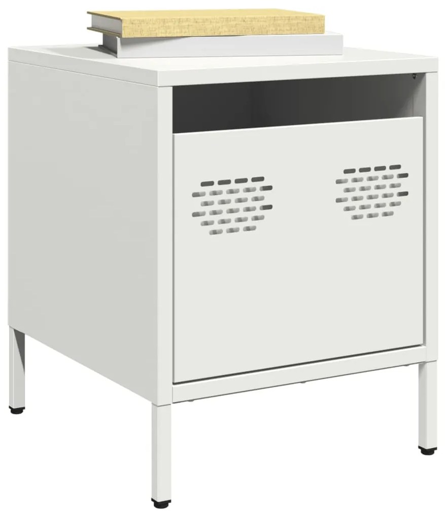 Comodino Bianco 35x39x43,5 Cm İn Acciaio /